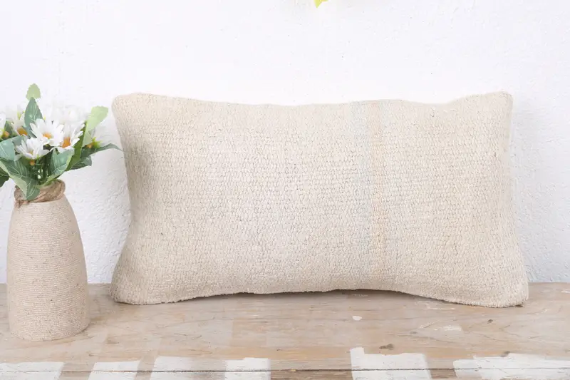 8x16 White Pillow Case, Southwestern Cushion Case, Gift Pillow, Cushion Case, Kilim Cushion Sham, Boho Pillow, Retro Cushion Case - 2