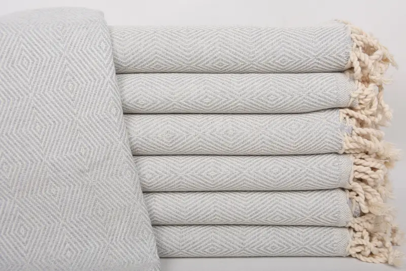 Personalized Wedding Gift Light Gray Diamond Towel, 70x40 Inches