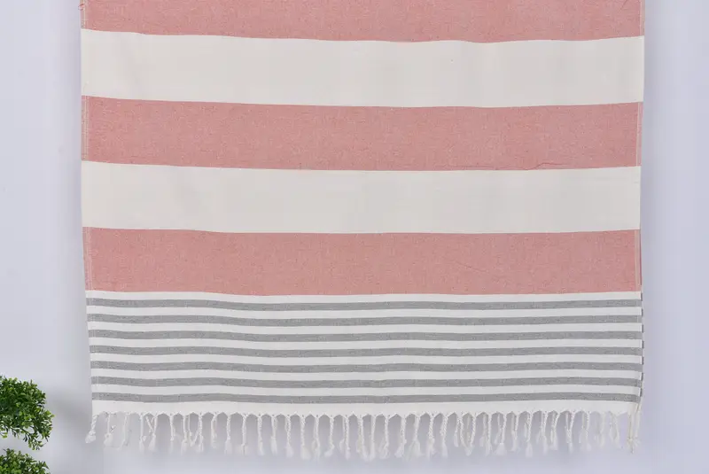 Handmade Turkish hammam towel, Bath towel, Xmas Gifts, Sand-free towel, Large Turkish Towel, 68x36 Cotton Striped Terry Towel, Family Gift Basket - 7