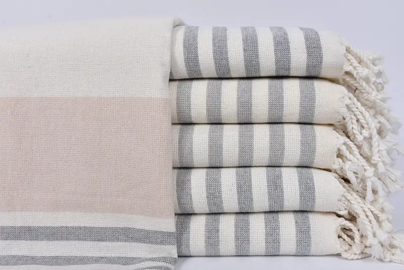 Handmade Turkish hammam towel, Bath towel, Xmas Gifts, Sand-free towel, Large Turkish Towel, 68x36 Cotton Striped Terry Towel, Family Gift Basket - 1