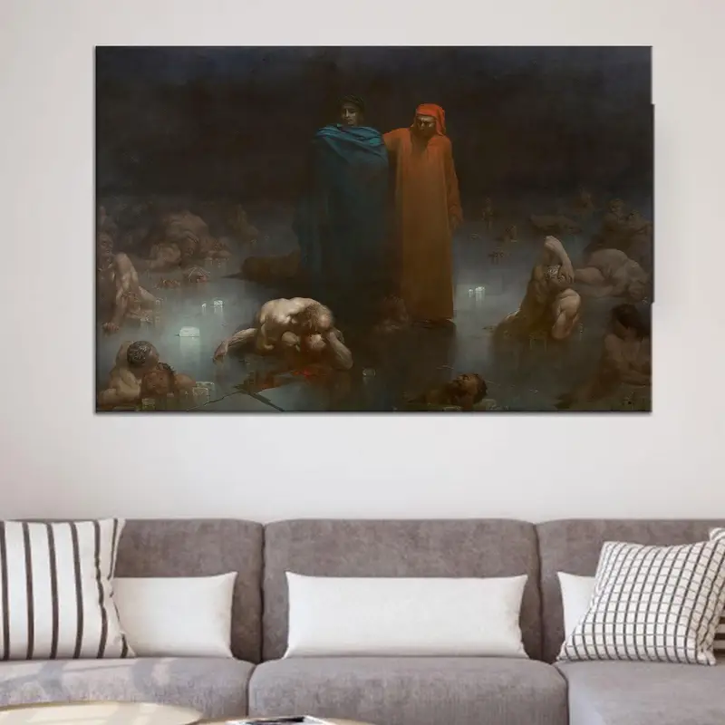 Moderne abstrakte Leinwand: Gustave Dores Dante & Virgil-Druck