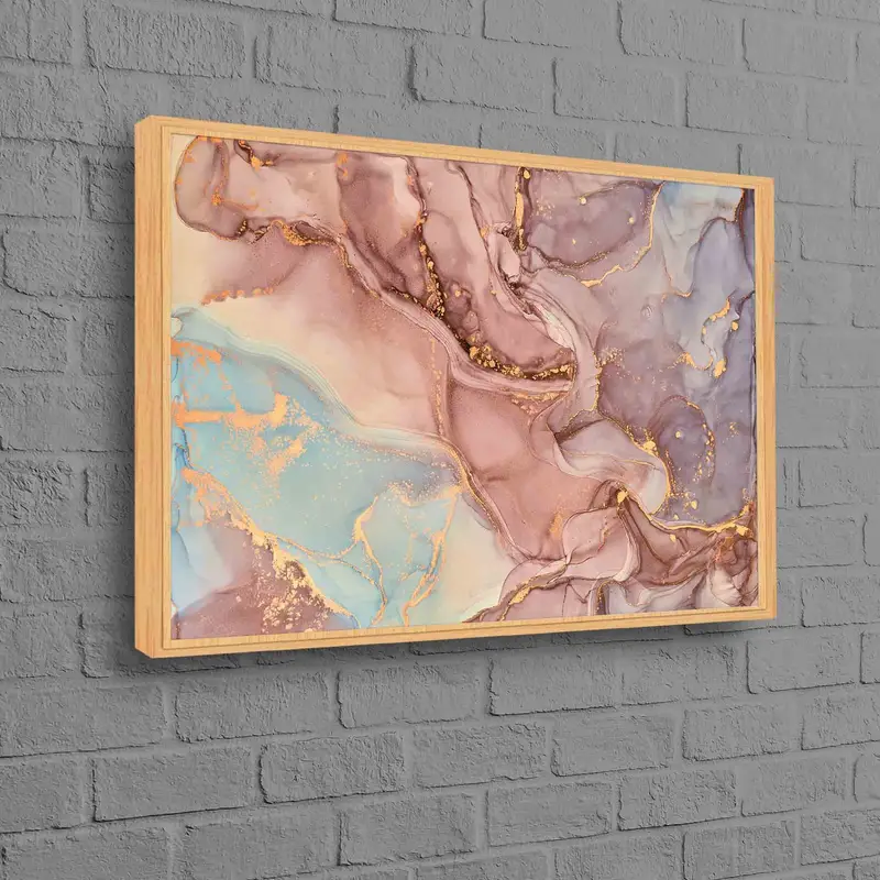 Shimmery Gold Marble Canvas: Luxury Modern Art Print