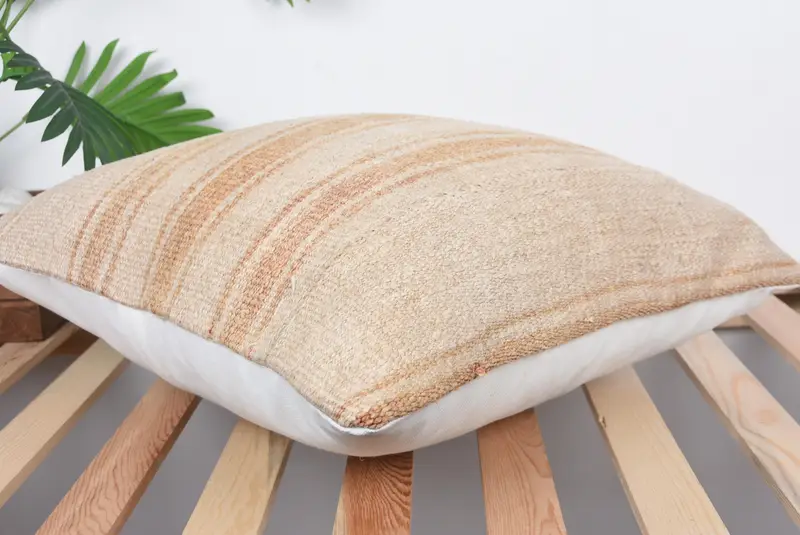 Ikat Pillow Sham, Pillow for Sofa, Home Decor Pillow, Comfy Throw Pillow, Handmade Kilim Cushion, Outdoor Cushion, Cushion Case, 20x20 Beige Cushion - 6