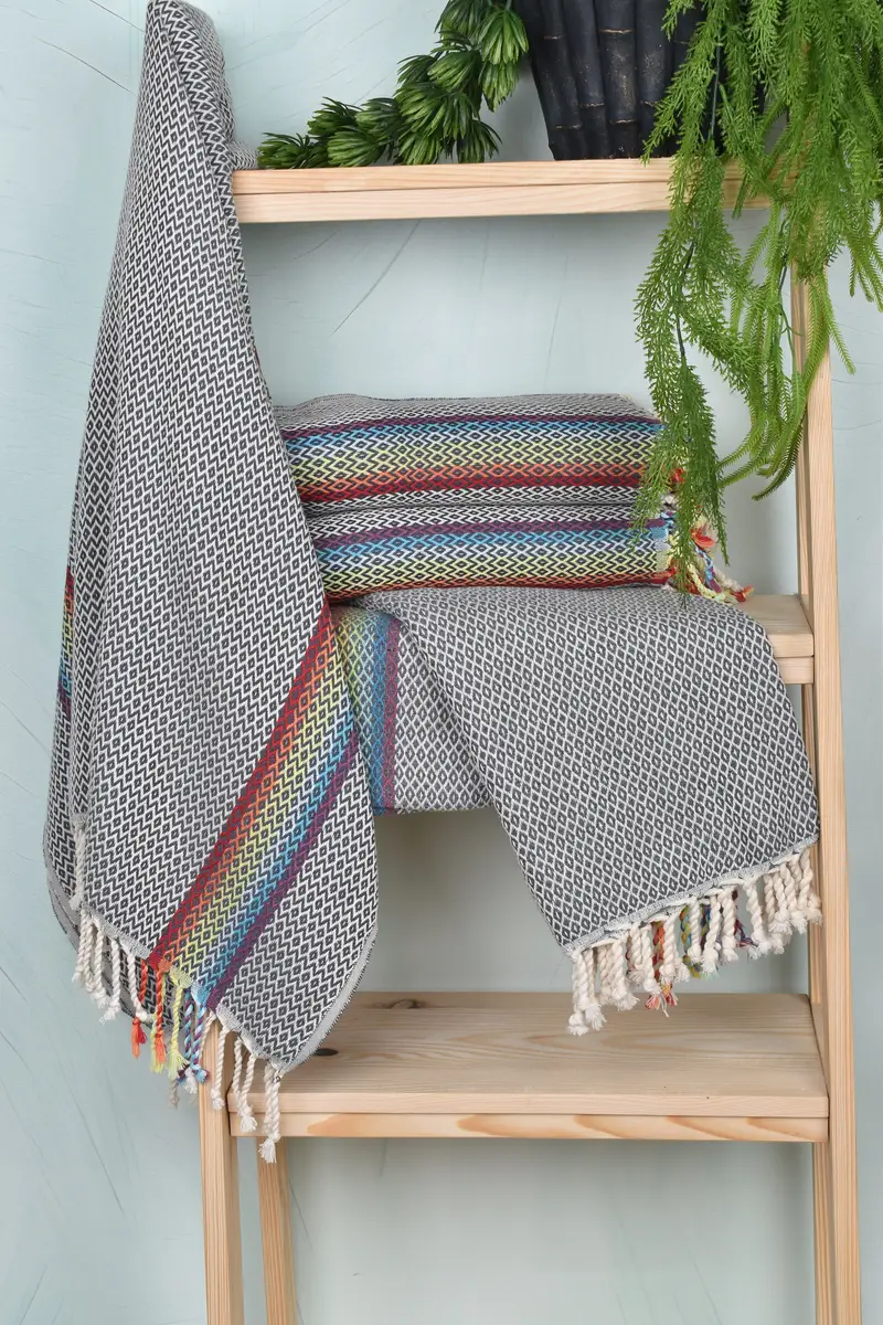 Summer Towel, Quick-Dry Beach Towel, Bridesmaid Gift, Wedding Gift Ideas, Gift For Wedding Day, 70x40 Cotton Diamond Towel, Organic Turkish towel - 7