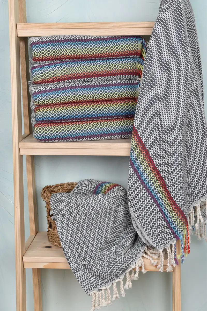Summer Towel, Quick-Dry Beach Towel, Bridesmaid Gift, Wedding Gift Ideas, Gift For Wedding Day, 70x40 Cotton Diamond Towel, Organic Turkish towel - 4