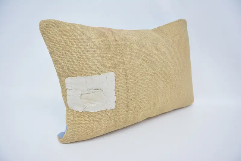 16x24 Beige Pillow, Throw Kilim Pillow, Pillow for Sofa, Kilim Cushion Sham, Pillow Sham, Aztec Pillow Cover, Meditation Pillow Case - 3