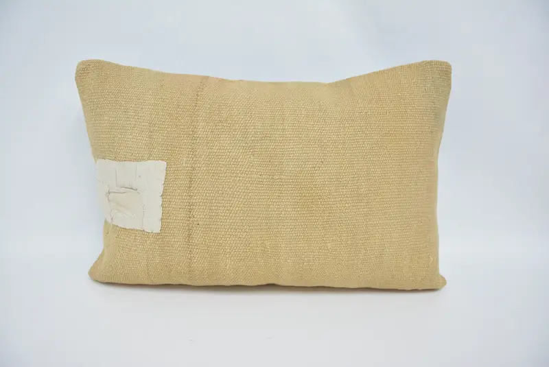 16x24 Beige Pillow, Throw Kilim Pillow, Pillow for Sofa, Kilim Cushion Sham, Pillow Sham, Aztec Pillow Cover, Meditation Pillow Case - 1