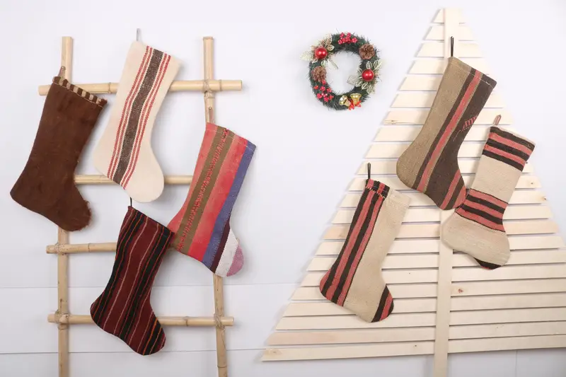 Christmas Ornaments Pattern, 7 Inch Wide Holiday Stocking