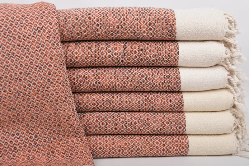 Personalized Beach Towel, 75x36 Inches, Orange Diamond, Organic Cotton