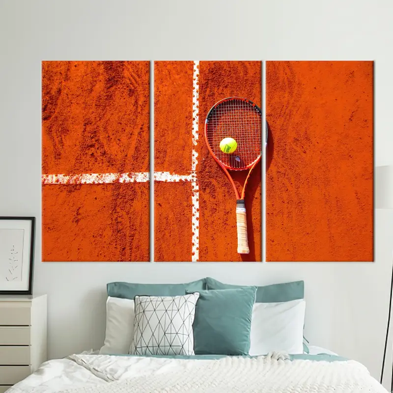 Orange Canvas Art, Tennis Wall Art, Gift for Tennis Players, Sport Room Decor, Canvas Wall Art, Modern Canvas Art, Tennis Canvas Decor - 2
