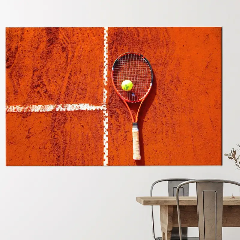 Orange Canvas Art, Tennis Wall Art, Gift for Tennis Players, Sport Room Decor, Canvas Wall Art, Modern Canvas Art, Tennis Canvas Decor - 1