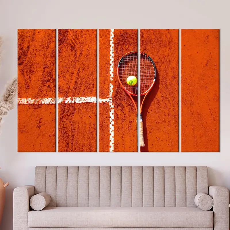 Orange Canvas Art, Tennis Wall Art, Gift for Tennis Players, Sport Room Decor, Canvas Wall Art, Modern Canvas Art, Tennis Canvas Decor - 4