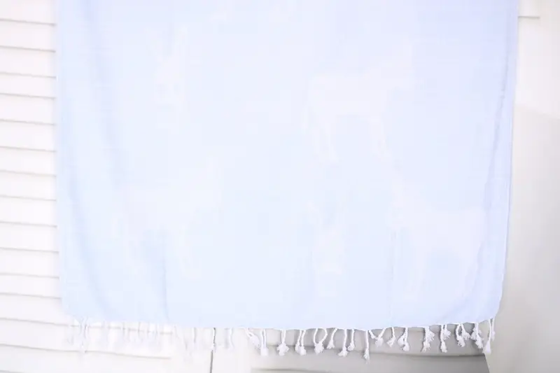 Gift For Her Turkish Towel Beach Ice Blue Cotton, 40x71 Inches