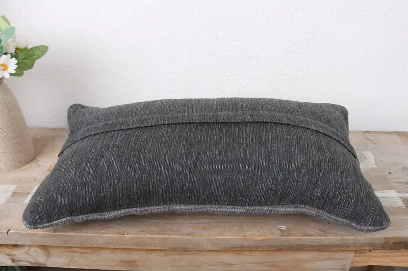 Throw Kilim Pillow, Kilim Cushion Sham, 8x16 Gray Cushion Case, Tribal Pillow Cover, Couch Cushion Case, Pillow Case, Pillow for Sofa - 7
