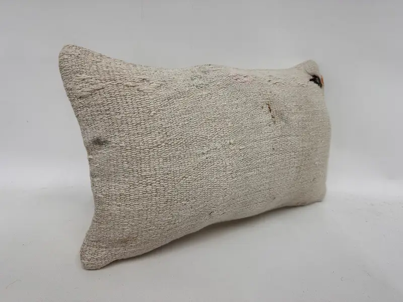 Custom Pillow Cover, Kilim Pillow Cover, Cushion Case, Kilim Pillow, Boho Throw Cushion, Handmade Kilim Cushion, 12x20 White Cushion Case - 3