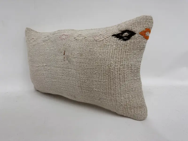 Custom Pillow Cover, Kilim Pillow Cover, Cushion Case, Kilim Pillow, Boho Throw Cushion, Handmade Kilim Cushion, 12x20 White Cushion Case - 4