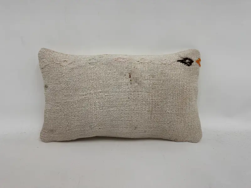 Custom Pillow Cover, Kilim Pillow Cover, Cushion Case, Kilim Pillow, Boho Throw Cushion, Handmade Kilim Cushion, 12x20 White Cushion Case - 1