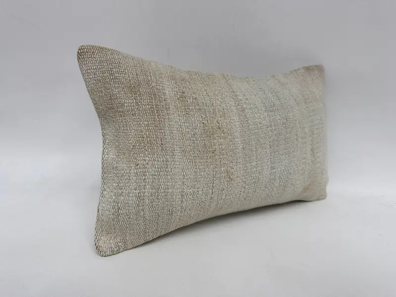 Rustic Cushion Cover, Kilim Pillow, Floor Cushion, Boho Pillow, 12x20 White Cushion, Outdoor Pillow, Cushion Case, Throw Kilim Pillow - 3