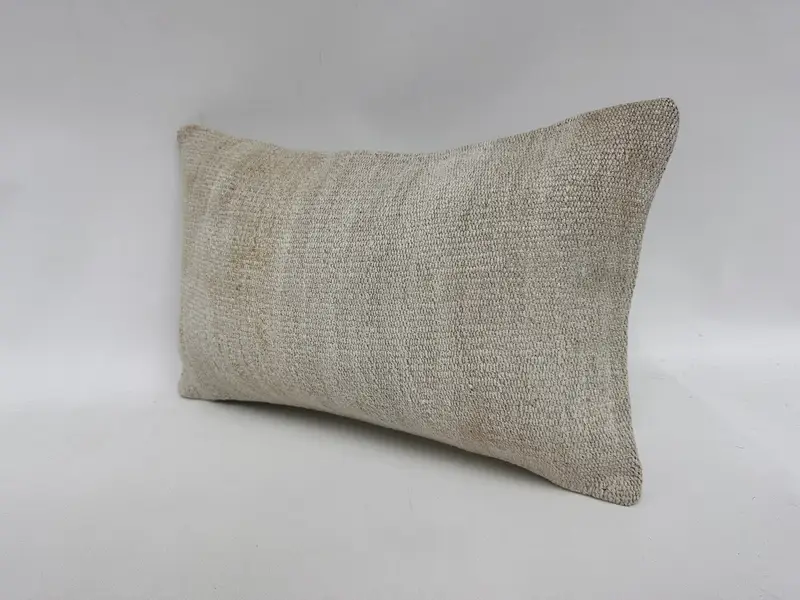 Rustic Cushion Cover, Kilim Pillow, Floor Cushion, Boho Pillow, 12x20 White Cushion, Outdoor Pillow, Cushion Case, Throw Kilim Pillow - 4