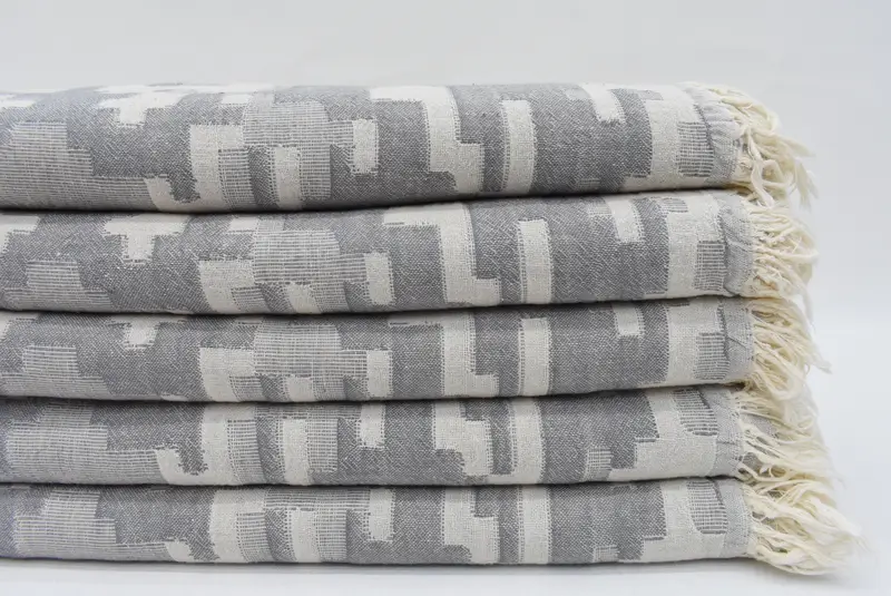Gray Camouflage Towel, Bachelorette Party Gift, Organic Cotton, 67x36 Inches