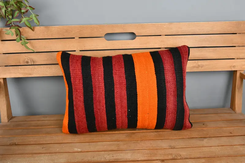 Interior Designer Pillow, Ethnic Pillow Sham, 16x24 Red Pillow Case, Aesthetic Pillow Case, Antique Pillows, Pillow Cover, Turkish Kilim Pillow - 6