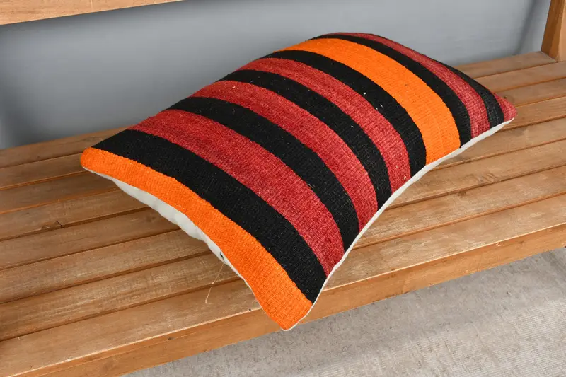 Interior Designer Pillow, Ethnic Pillow Sham, 16x24 Red Pillow Case, Aesthetic Pillow Case, Antique Pillows, Pillow Cover, Turkish Kilim Pillow - 2