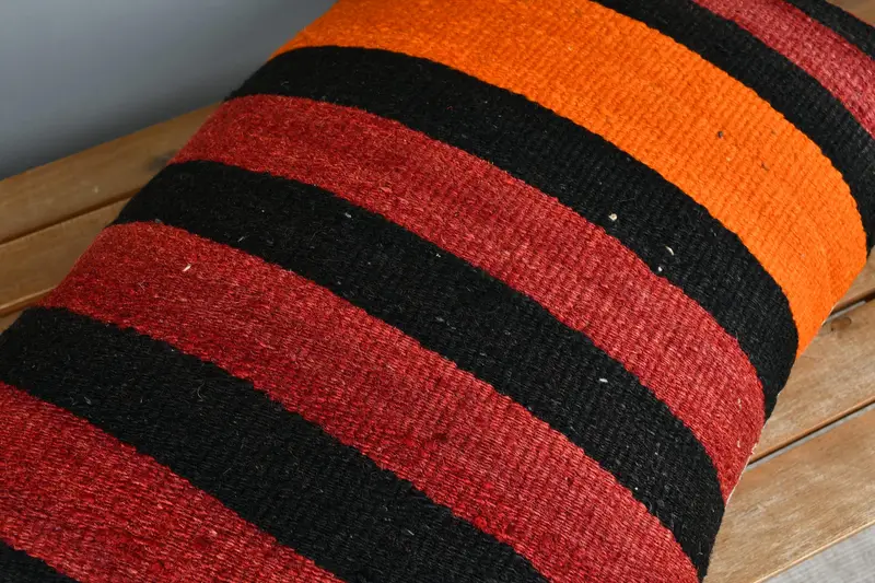 Interior Designer Pillow, Ethnic Pillow Sham, 16x24 Red Pillow Case, Aesthetic Pillow Case, Antique Pillows, Pillow Cover, Turkish Kilim Pillow - 4