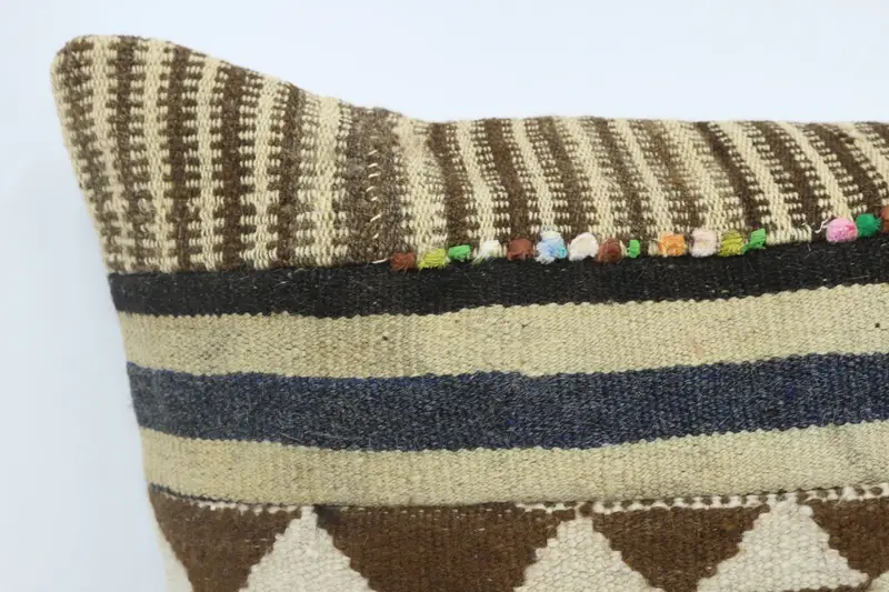 Rustic Cushion, Kilim Pillow, Chair Pillow Sham, Boho Throw Cushion, Pillow Cover, Pillow for Couch, 28x28 Brown Cushion Case, Pillow for Sofa - 2