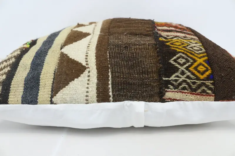 Rustic Cushion, Kilim Pillow, Chair Pillow Sham, Boho Throw Cushion, Pillow Cover, Pillow for Couch, 28x28 Brown Cushion Case, Pillow for Sofa - 5