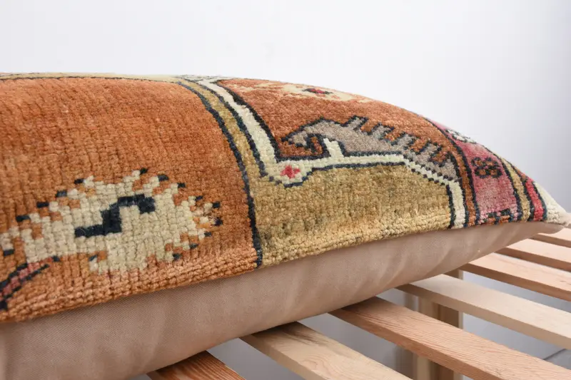 Turkish Pillow, Farmhouse Pillow, Pillow, Hippie Throw Cushion, Authentic Pillow Case, Gift Pillow, 16x48 Brown Cushion Cover, Vintage Pillow - 7