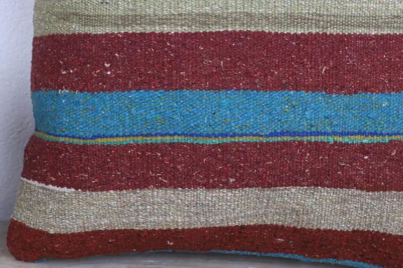 Handmade Pillow Sham, 18x18 Red Cushion Cover, Cushion Cover, Gift Pillow, Pet Pillow Case, Boho Pillow Sham Cover, Kilim Cushion Sham - 3