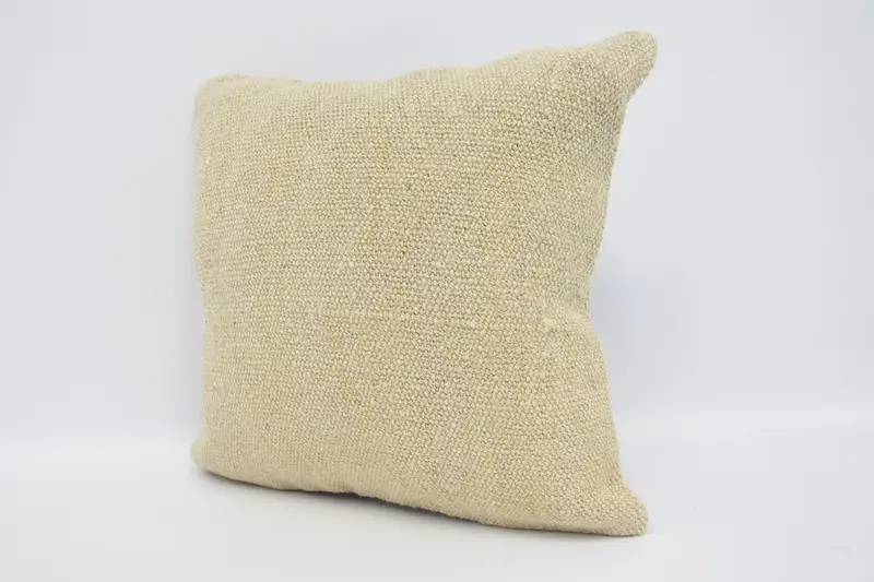 Bright Pillow Sham, 16x16 Beige Cushion Cover, Throw Kilim Pillow, Pillow Case, Vintage Throw Cushion Cover, Gift Pillow, Kilim Cushion Sham - 4