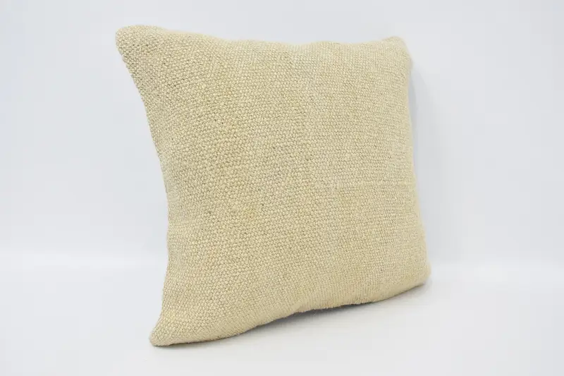 Bright Pillow Sham, 16x16 Beige Cushion Cover, Throw Kilim Pillow, Pillow Case, Vintage Throw Cushion Cover, Gift Pillow, Kilim Cushion Sham - 3