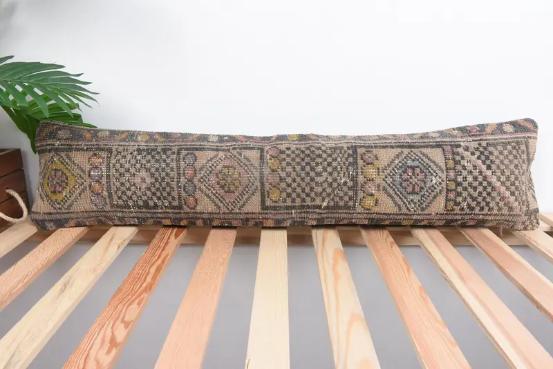 8x36 Beige Cushion Cover, Turkish Kilim Pillow, Vintage Kilim Pillow, Turkish Rugs Pillow Case, Pillow Cover, Vintage Kilim Throw Pillow - 1