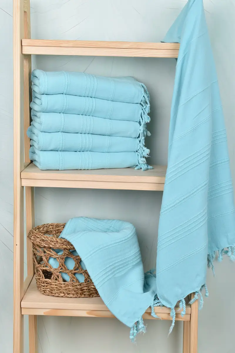 Absorbent Turkish towel, Organic Turkish towel, Turkish Towel Set, Bridesmaid Gift, 68x36 Cotton Striped Stonewashed Towel, Gift For Bride - 3