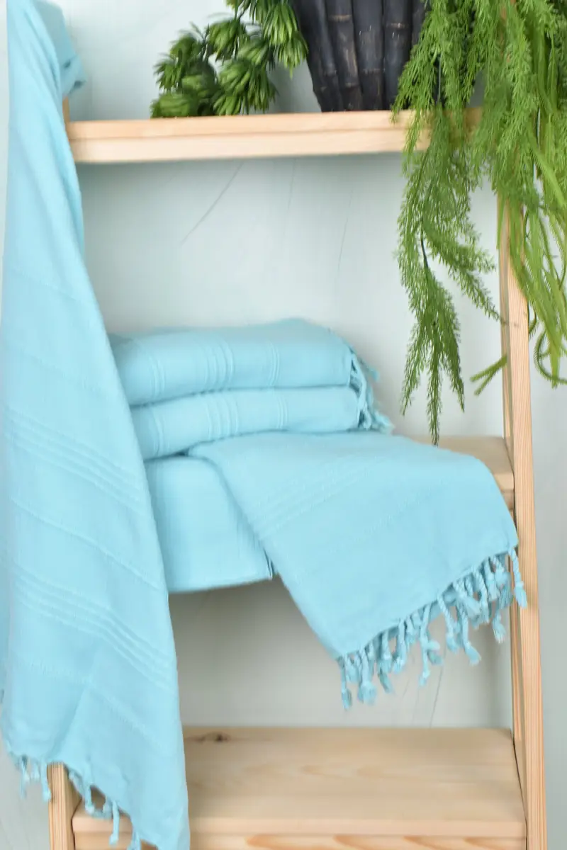 Absorbent Turkish towel, Organic Turkish towel, Turkish Towel Set, Bridesmaid Gift, 68x36 Cotton Striped Stonewashed Towel, Gift For Bride - 6
