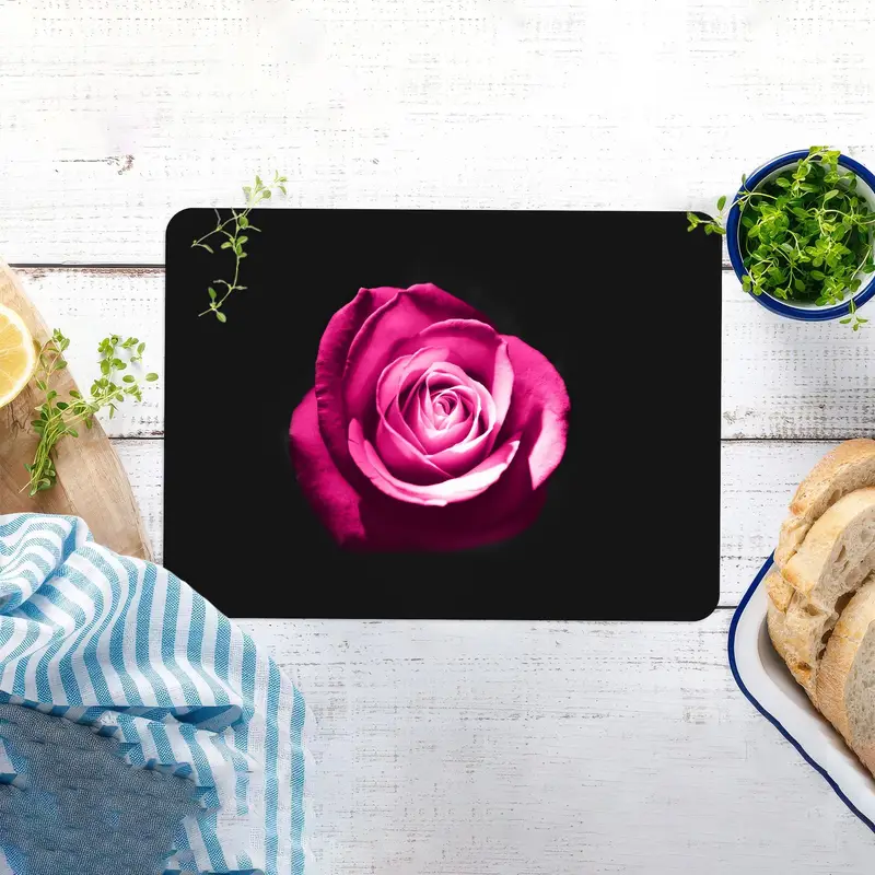 Gül Baskılı Cam Kesme Tahtası, Çağdaş Mutfağın Vazgeçilmezi