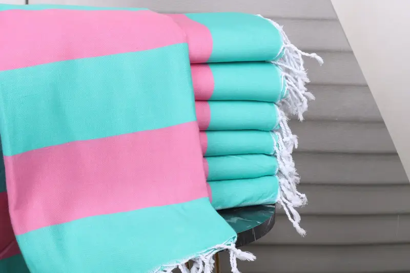 Gift For Her Custom Green-Fuchsia Cotton Towel, 40x71 Inches