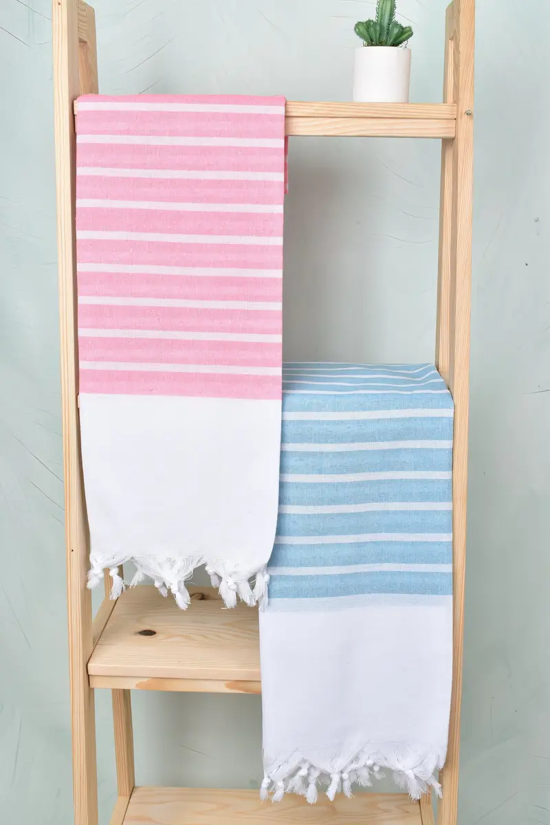 Handwoven Turkish bath towel, Monogram Turkish Towel, Personalized Gift For Him, Quick-dry towel, Large Turkish Towel, 70x40 Cotton Striped Towel - 5