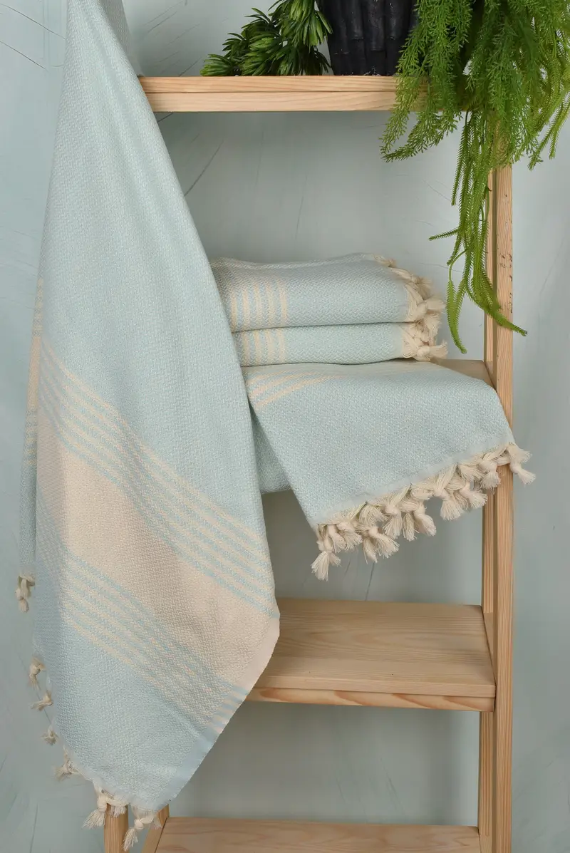 Quick-drying cotton Turkish beach towel, Summer Gift, Wedding Gift, 70x40 Cotton Striped Towel, Merry Christmas Gifts, Organic towel, Holiday Towel - 6