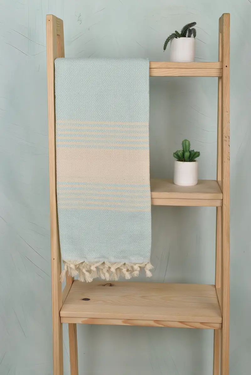 Quick-drying cotton Turkish beach towel, Summer Gift, Wedding Gift, 70x40 Cotton Striped Towel, Merry Christmas Gifts, Organic towel, Holiday Towel - 8