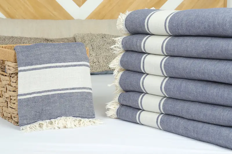 Woven Blanket, Custom Blanket, Turkish Beach Blanket, Throw Blanket Couch, Turkish Bedcover, Welcome Wedding Gift, 70x60 Cotton Striped Towel - 4
