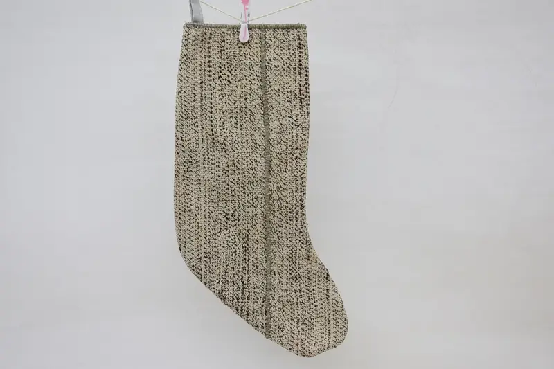 ベージュ & ブラウン クリスマス オーナメント ストッキング、お祝いの休日の装飾