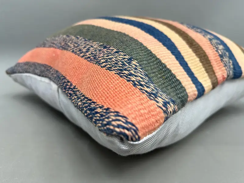 20x20 Blue Pillow Sham, Car Cushion Case, Kilim Cushion Sham, Vintage Pillow, Pillow Case, Muted Pillow Sham, Turkish Kilim Pillow - 6