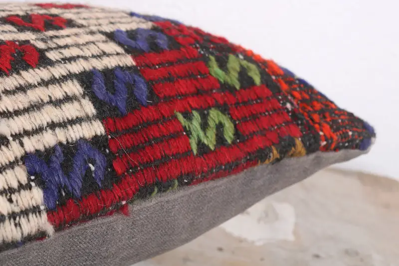 Boho Pillow Sham Cover, 12x20 Green Cushion Cover, Cushion, Boho Pillow, Turkish Kilim Pillow, Nautical Throw Cushion Cover, Sustainable Pillow - 6