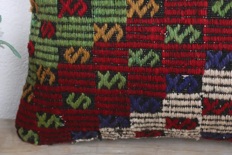 Boho Pillow Sham Cover, 12x20 Green Cushion Cover, Cushion, Boho Pillow, Turkish Kilim Pillow, Nautical Throw Cushion Cover, Sustainable Pillow - 3
