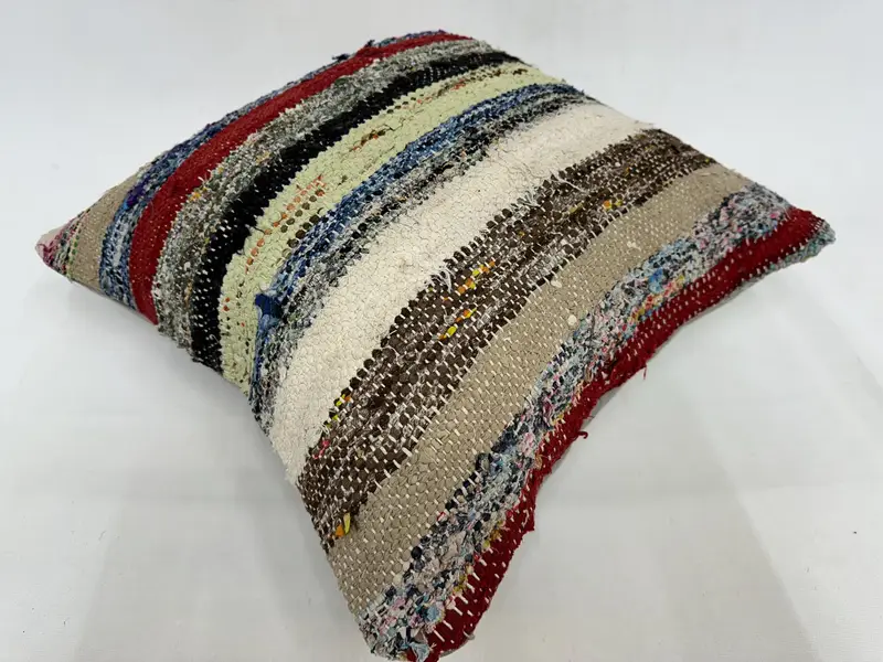 Living Room Throw Pillow, Boho Pillow, Ethnical Kilim Rug Pillow, Pillow, 20x20 Beige Cushion, Toss Cushion Cover, Pillow for Couch - 6