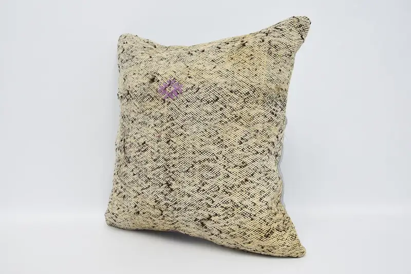 Authentic Pillow, Pattern Throw Pillow Cover, Indoor Cushion Cover, Vintage Pillow, 18x18 Beige Pillow, Home Decor Pillow, Boho Pillow, Cushion Case - 4