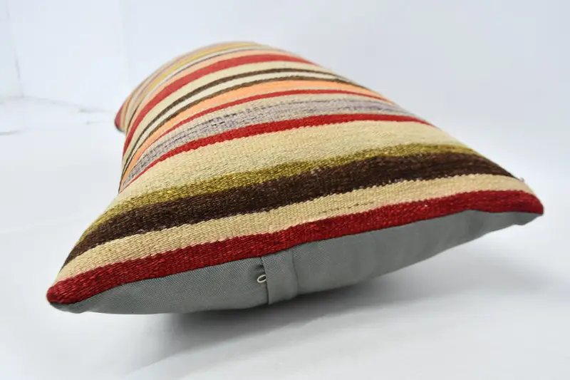 16x36 Red Cushion Case, Boho Pillow Sham Cover, Indoor Pillow, Pillow, Kilim Pillow, Seat Pillow Cover, Kilim Pillow Cover - 6