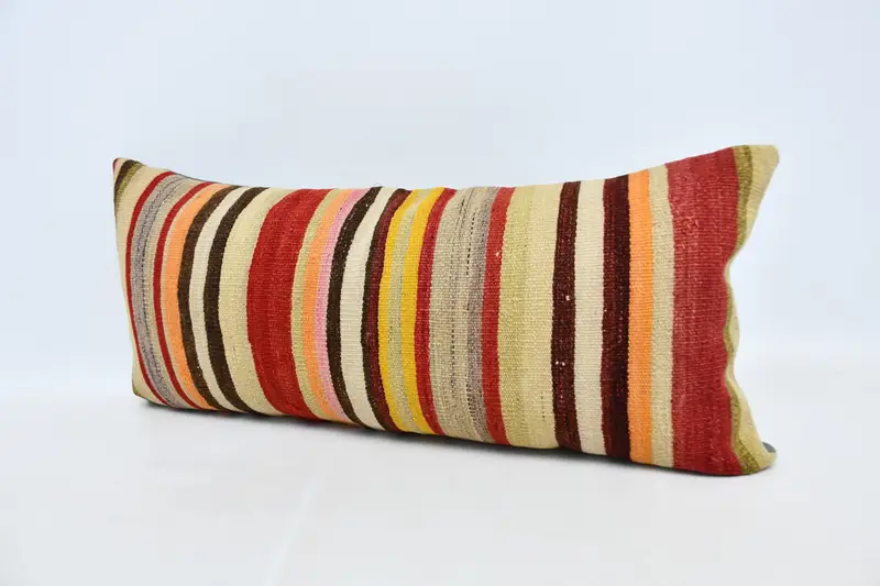 16x36 Red Cushion Case, Boho Pillow Sham Cover, Indoor Pillow, Pillow, Kilim Pillow, Seat Pillow Cover, Kilim Pillow Cover - 4